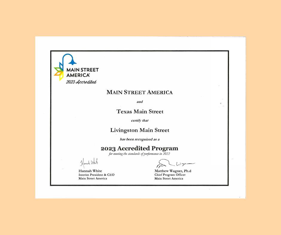 Livingston Main Street 2023 Accredited Program