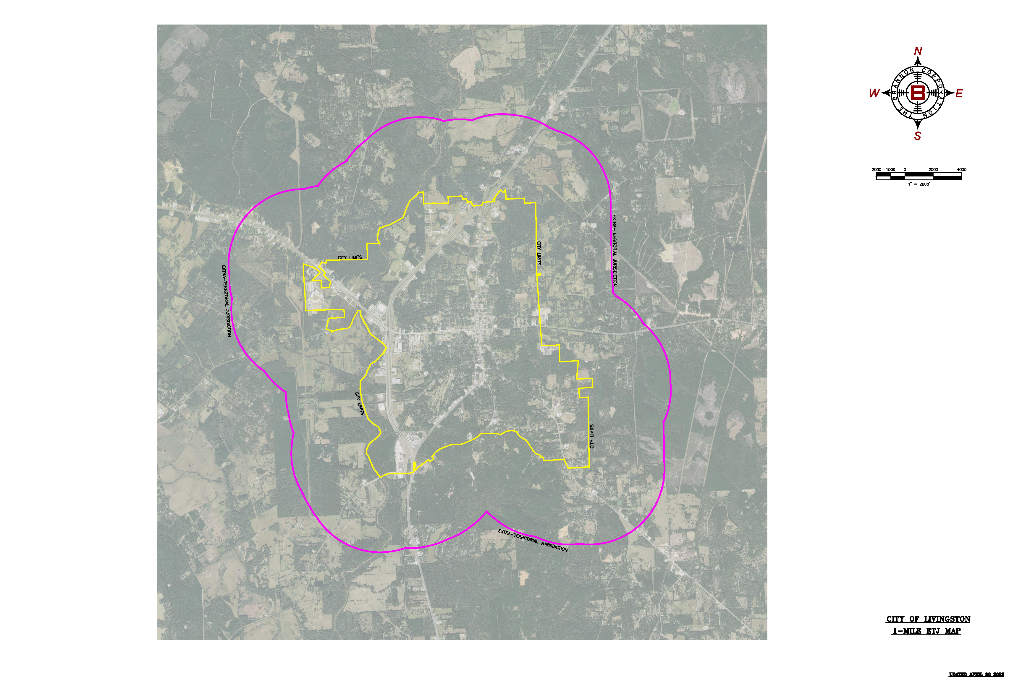 Livingston City Limits  ETJ Map April 2025